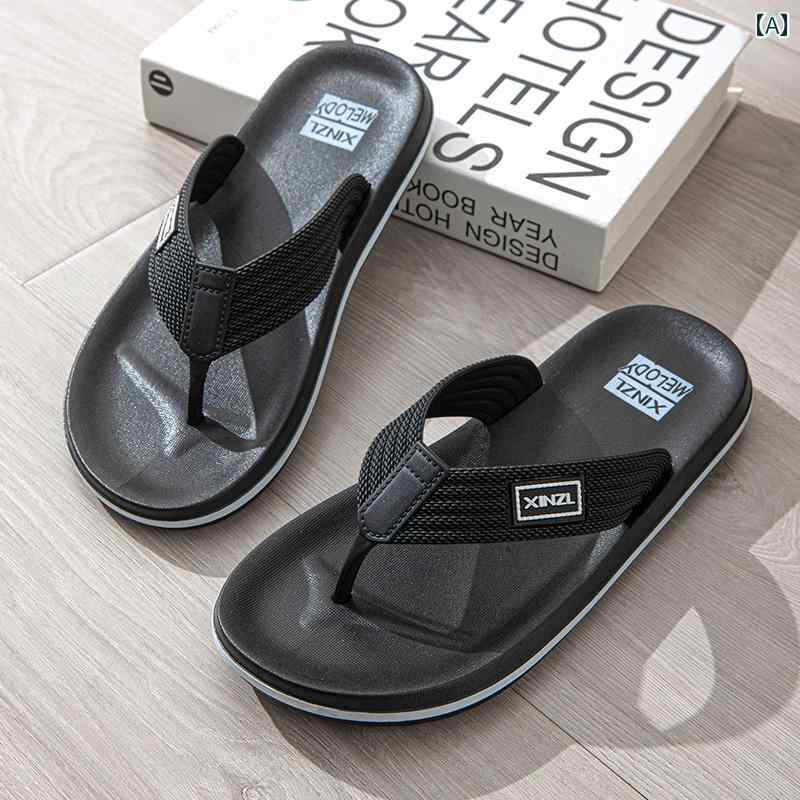 スタイリッシュ メンズ ビーチ サンダル 夏 アウター 滑り止め 耐摩耗性 つま先 折りたたみ 2025年新 ..