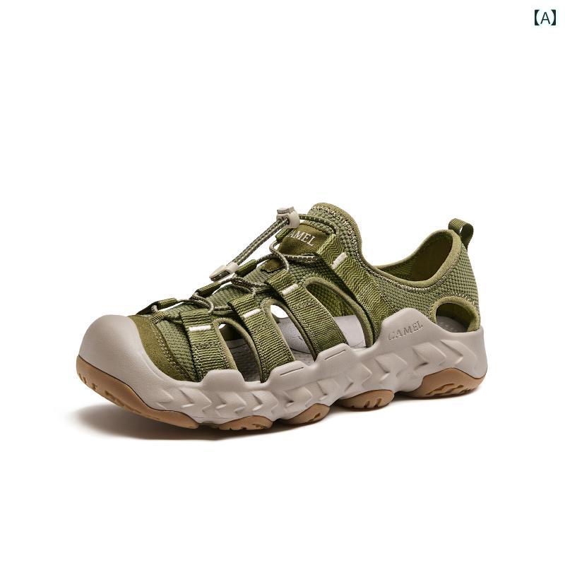 ストリーム トレーシング サンダル 2025年 夏 包 頭 通気性 スポーツ アウトドア ウェーディングシュー..