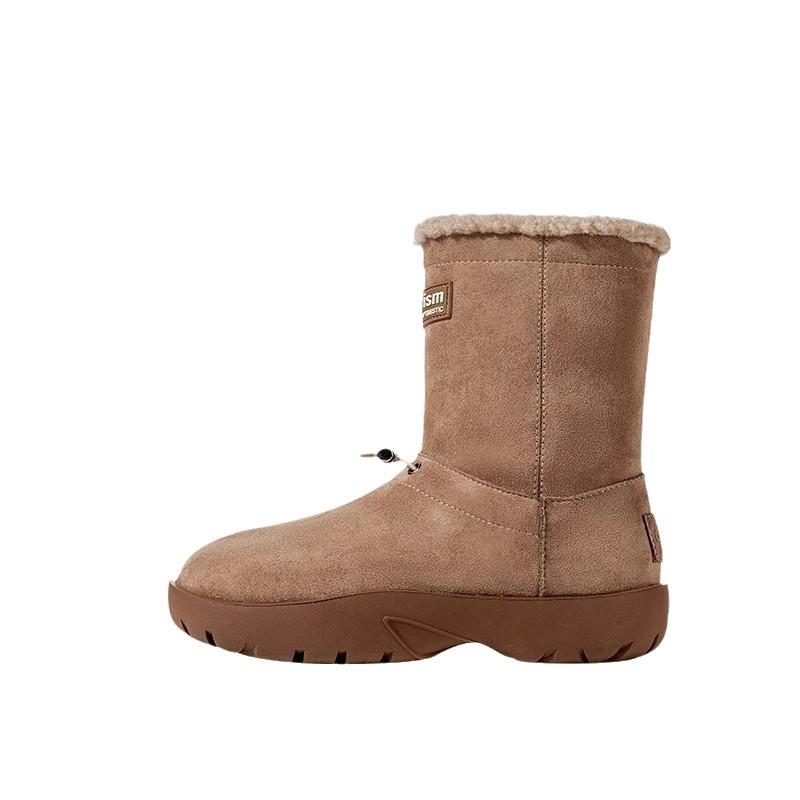 スノーブーツ レディース 羊毛 フラットソール 防滑 ミドル丈ブーツ ラウンドトゥ カジュアル 普段使い..