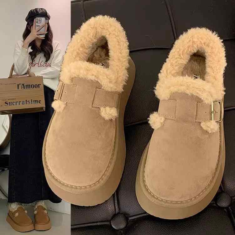 スノーブーツ レディース 厚底 秋冬 女性用 靴 シューズ 暖かい 防寒 裏起毛 ラウンドトゥ カジュアル 紐 格子柄 防水 ミドル丈 35 36 37 38 39 40