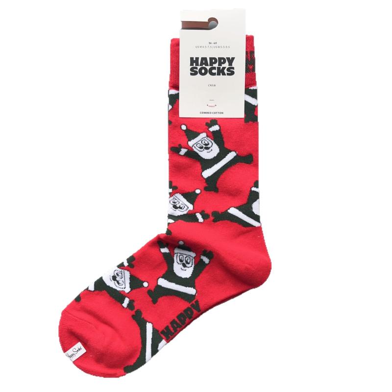 靴下 ソックス 中筒丈 男女兼用 植物柄 コットン混紡 吸汗 36-40サイズ 普段使い オールシーズン カジュアル