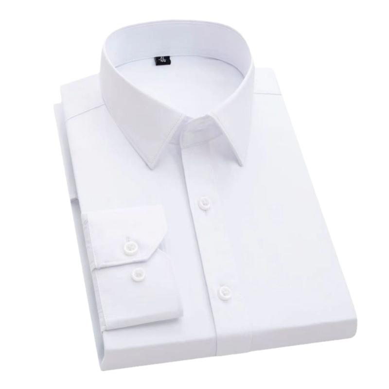 Short Sleeves （Shape Holding） - シャツ メンズ 男性用 長袖シャツ ビジネス フォーマル トップス 修身 無地 コットン 春秋 平織り 斜文織り ホワイト ブルー ピンク ブラック ネイビー ワインレッド パープル 大きいサイズ(x2)