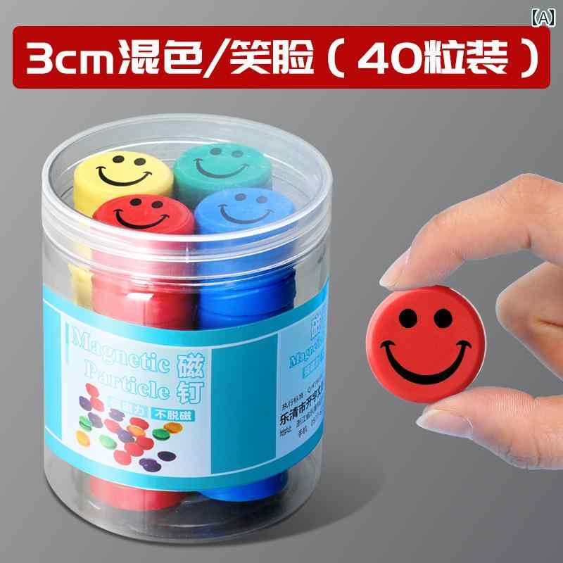 黒板用 フラット マグネット ネイル カラー バックル 丸型 ブランク スマイリーフェイス マグネットス..