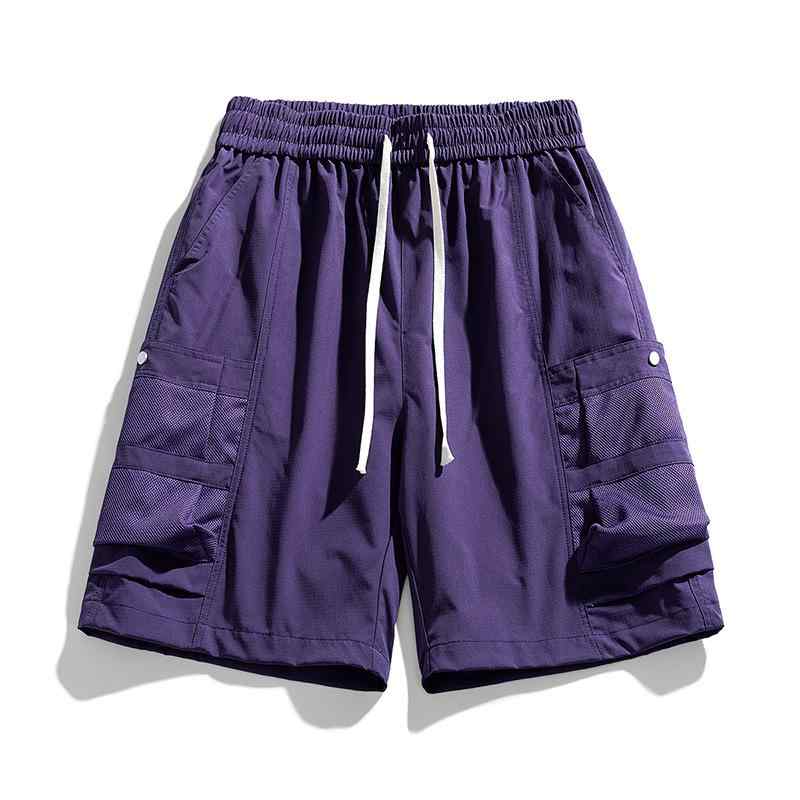 ハーフパンツ メンズ 男性用 スポーツ カジュアル 美容師 ワークパンツ ポリエステル 速乾 ゆったり 黒..