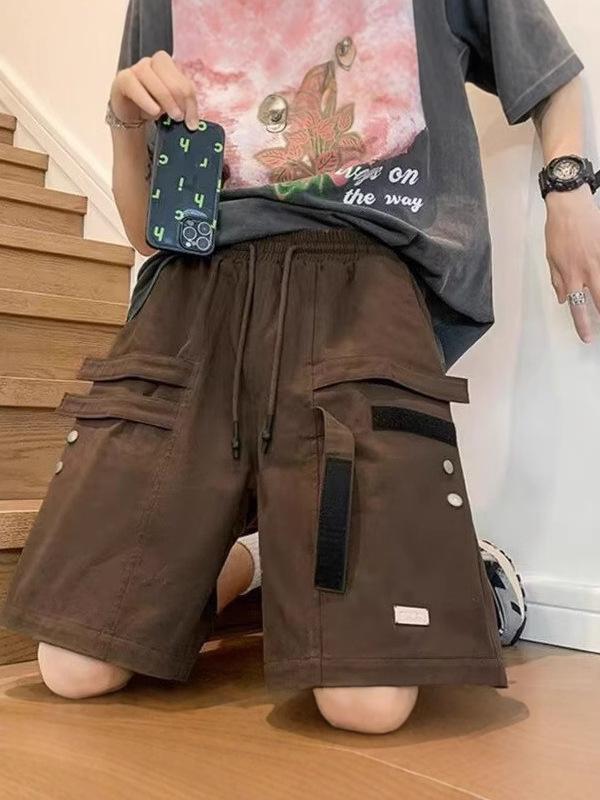 ハーフパンツ 男性用 高機能 カーゴパンツ スポーツ ウェア ゆったり 5分丈 膝丈 コットンブレンド カーキ 深 коричневый ブラック アウトドア 普段使い