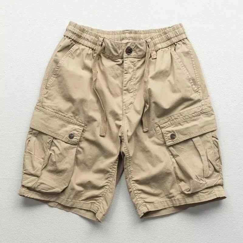 ハーフパンツ メンズ 男性用 通気性 涼しい イージーパンツ ショートパンツ カーゴパンツ 5分丈パンツ ミドル丈パンツ 彩綿 グレー 黒 カーキ ルームウェア 部屋着 普段使い アウトドア(4)