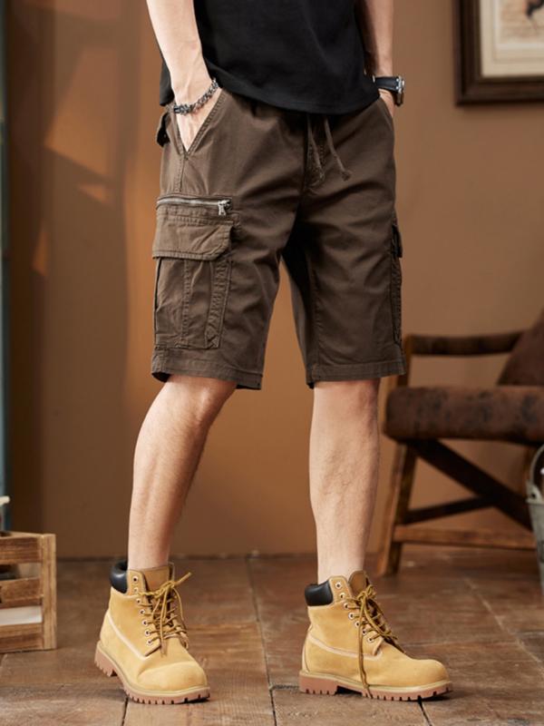 Pants - ハーフパンツ 男性用 ゆったり 綿 5分丈パンツ カーゴパンツ レトロ ブラック カーキ コーヒー M L XL 2XL 3XL 4XL 春夏