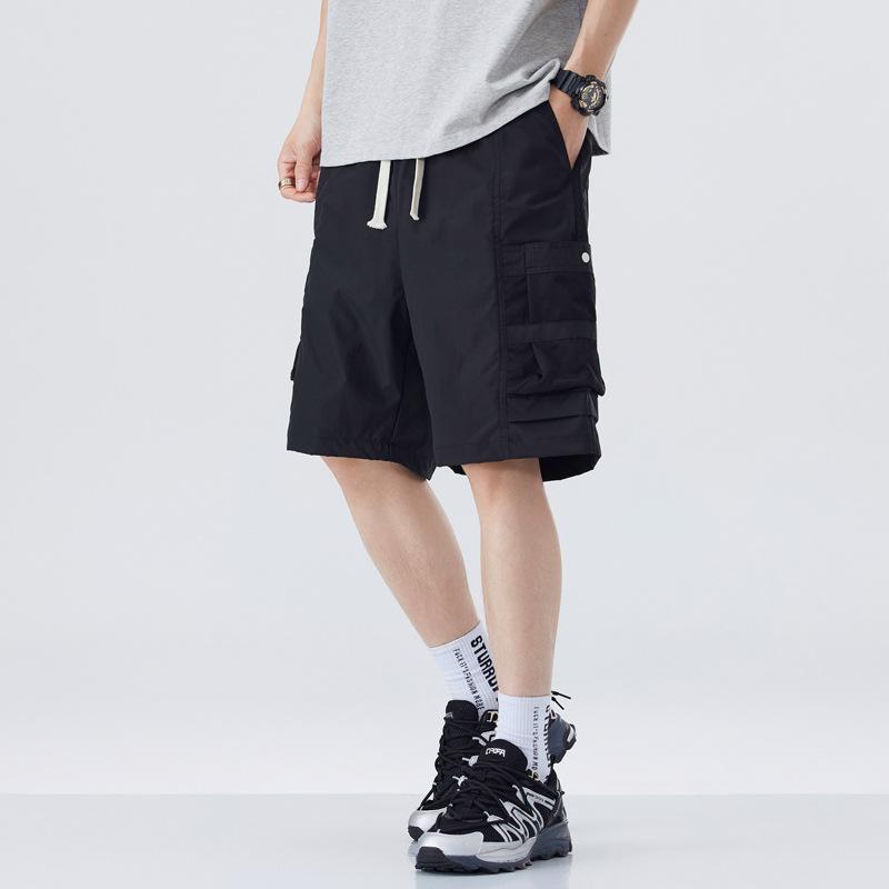 ハーフパンツ 男性用 カーゴパンツ ワークパンツ 直筒型 薄手 高伸縮性 通気性 スポーツ 普段使い アウトドア ブラック コーヒー