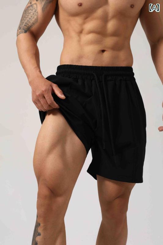 ショートパンツ 男性用 接触冷感 スポーツ ハーフパンツ ナイロン 切り替え カーキ...