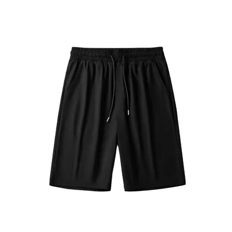 ハーフパンツ 男性用 接触冷感 スポーツパンツ ルームウェア 5分丈 膝丈 ゆったりサイズ 黒 ブラック系