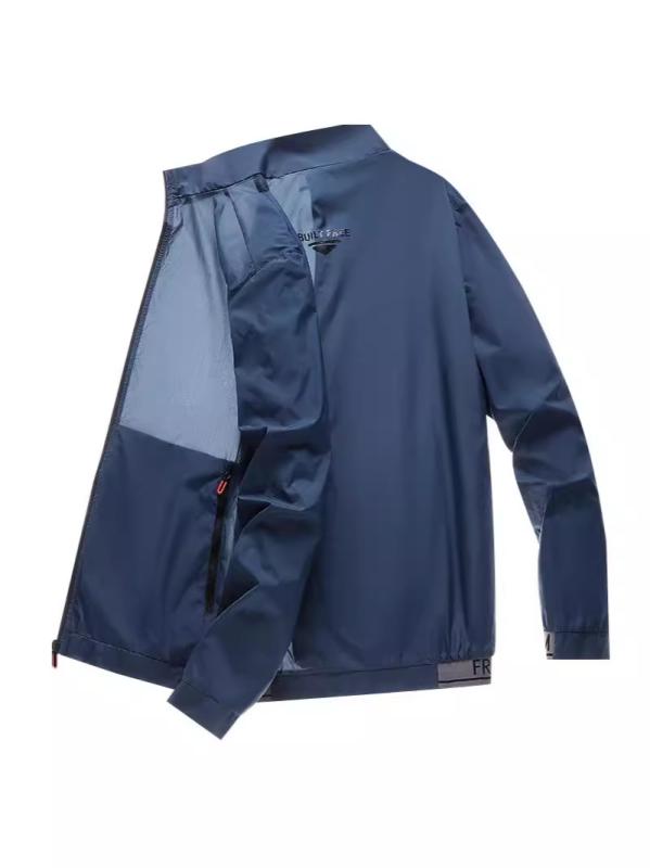 ジャケット 男性用 薄手 接触冷感 紫外線対策 アウトドア スポーツウェア ポリエステル ホワイト グレー ブルー