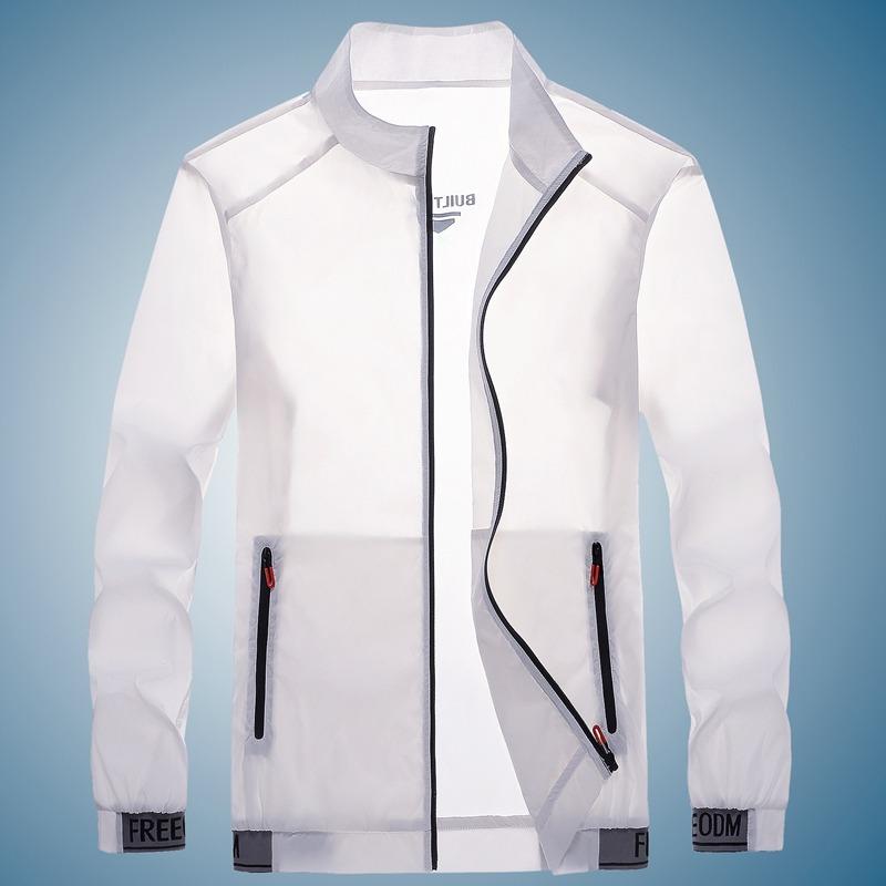 Other Apparel - アウター メンズ 接触冷感 薄手 釣り ウェア 紫外線対策 スポーツウェア 男性用 ウィンドブレーカー グレー 青 白 聚酯纤维