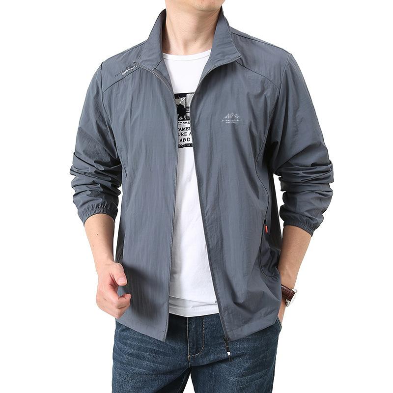 アウター 男性用 接触冷感 薄手 UVカット スポーツ ジャケット 釣り 登山 ランニングウェア 春夏