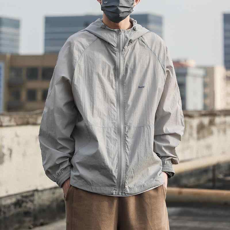 アウター 男性用 薄手 接触冷感 接触冷感 通気性 釣り 普段使い ポリエステル 春夏