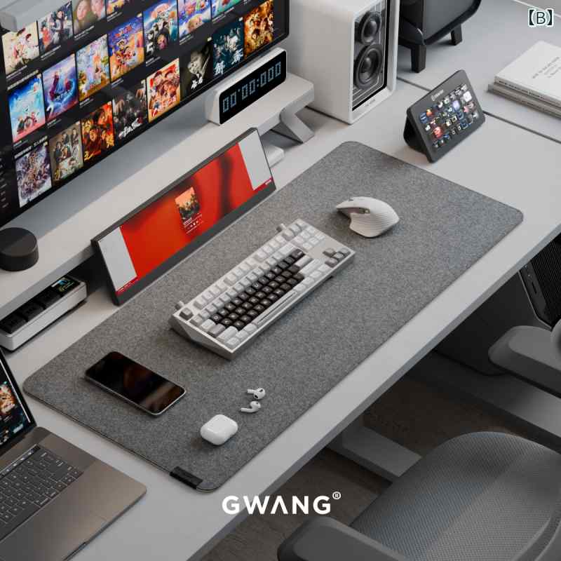 特大 フェルト コルク ブラック / グレー マウスパッド キーボードパッド オフィス 勉強用 コンピュータ デスク マット 厚手