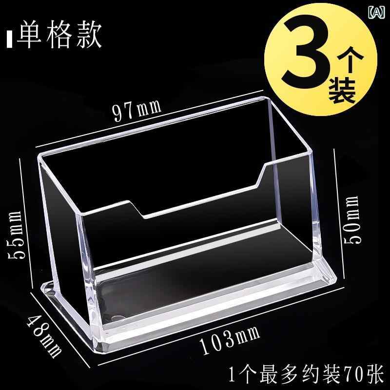 3 ピース 名刺 ホルダー / ボックス 透明 おしゃれ ラック ディスプレイ スタンド アクリル 収納 男性用 豪華 コレクション.オシャレ