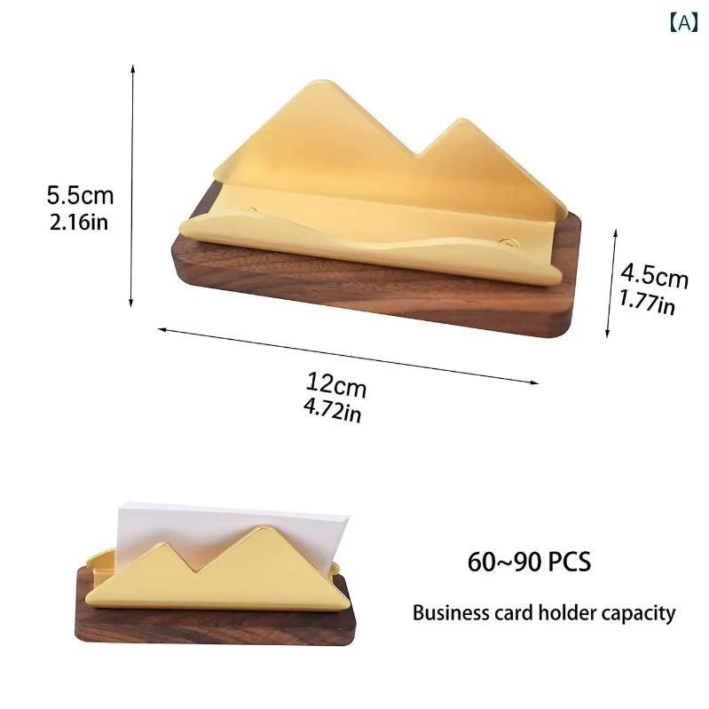 真鍮製 名刺 ディスプレイ ラック 受付 オフィス用 収納 ボックス サンプル ルーム用 ブラックウォールナット 材 ベース カードホルダー