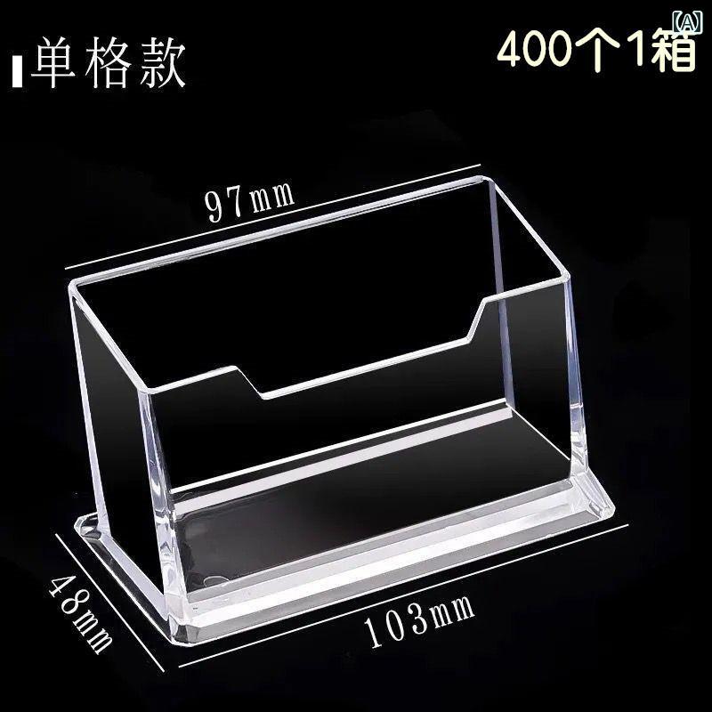 おしゃれ アクリル製 透明 マルチ コンパートメント 名刺 ホルダー デスク トップ 展示 会 クリップ.カラフルカラーオシャレ