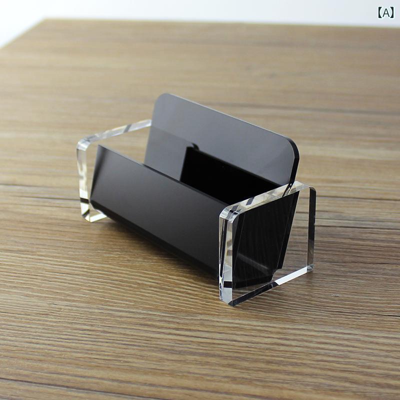 豪華 名刺 ホルダー 二 アクリル デスク トップ おしゃれ ビジネス オフィス 三層 ラック.カラフルカラーオシャレ