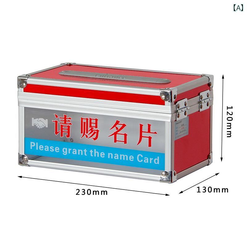 展示 会や 見本市に 豪華 アルミ合金製の 名刺 入れ 施錠 可能な 兼 収納 ボックスもご 用意 ください.カラフルカラーオシャレ