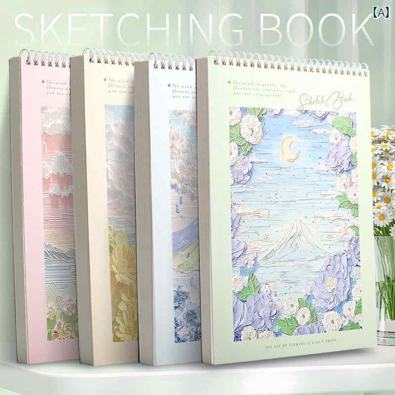 A4 スケッチ ブック 美術 学生に に スパイラル フリップアップ 厚手 描画 落書き.カラフルカラーオシャレデザイン。シンプルスタイルモデル: なし梱包タイプ: -カラー区分：【4冊】4色各1冊/合計200枚【3冊】フレッシュグリーン.桜ピンク.スカイブルー/合計150枚【3冊】フレッシュグリーン.桜ピンク.松花粉イエロー/合計150枚【3冊】フレッシュグリーン.スカイブルー.松花粉イエロー/合計150枚【3冊】フレッシュグリーン.スカイブルー.松花粉イエロー/合計150枚【2冊】フレッシュグリーン.桜ピンク/合計100枚【2冊】フレッシュグリーン.スカイブルー/合計100枚【2冊】桜ピンク/松花粉イエロー/100枚【2冊】スカイブルー/松花粉イエロー/100枚【2冊】フレッシュグリーン/100枚【2冊】 [冊] 桜ピンク/100枚の写真 [2冊] スカイブルー/100枚の写真 [2冊] 松花粉イエロー/100枚の写真 [1冊] フレッシュグリーン/50枚の写真 [1冊] 桜ピンク/50枚の写真 [1冊] スカイブルー/50枚の写真 [1冊] 松花粉イエロー/50枚の写真