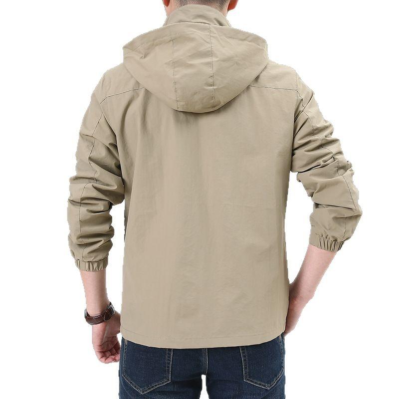ジャケット メンズ 男性用 春秋 薄手 マウンテンパーカー 大きいサイズ フード付き 防風 撥水 登山 釣..