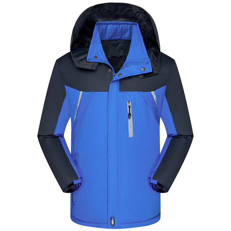 Wear - マウンテンパーカー メンズ 防寒 裏起毛 撥水 防風 フード付き ジャンパー ブルゾン アウトドアウェア 登山 秋冬 赤/黒/青 L/XL/2XL/3XL/4XL/5XL