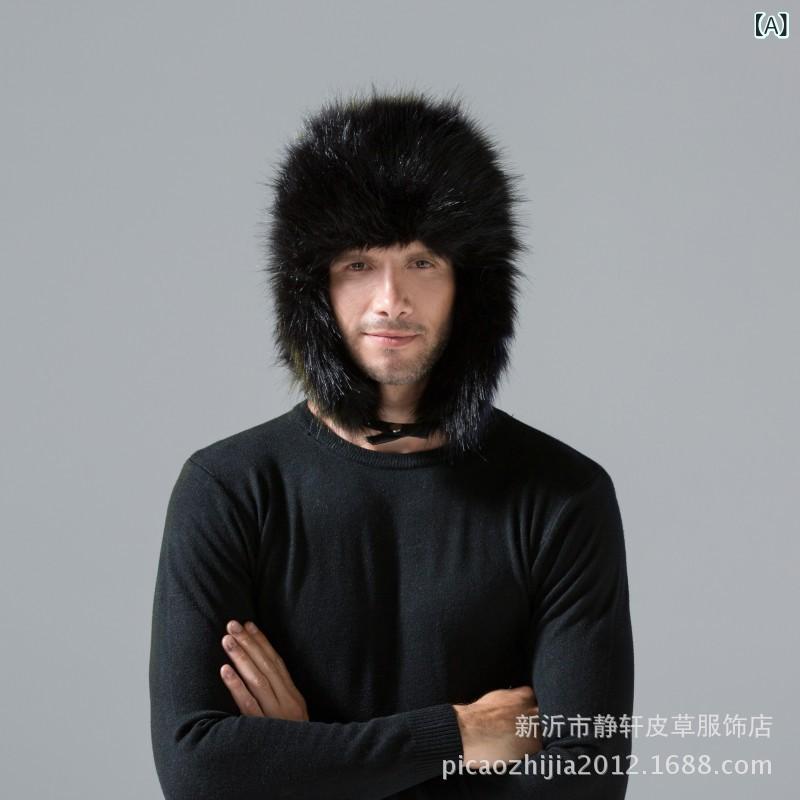 帽子 レディース 秋冬 狐毛 欧美 雷锋帽 スキー帽 防寒 あったか カジュアル 深グレー 白 黒 玫红色 貉子毛