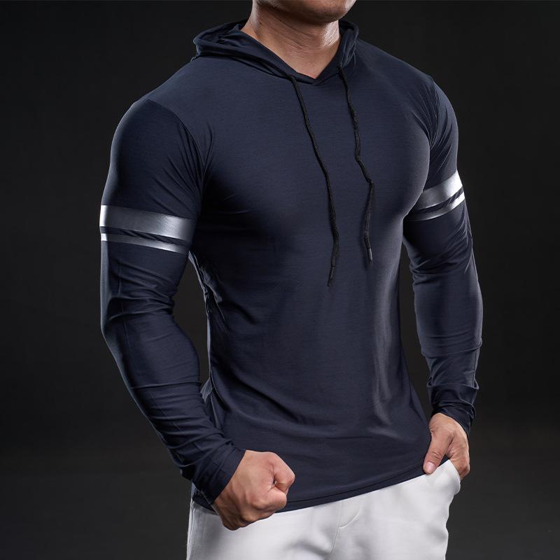 Tシャツ 男性用 長袖 速乾 トレーニング フィットネス スポーツ 秋冬 登山 ウェア トップス インナー ルーズ ポリエステル 茶グリーン 深グレー 浅グレー ブラック