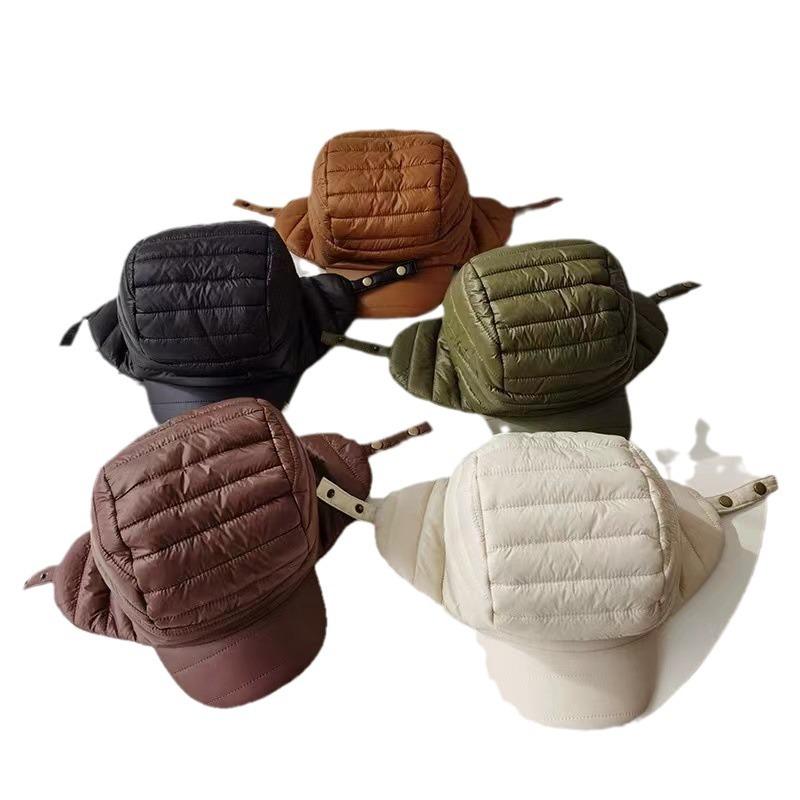 楽天LINEAR shop帽子 レディース メンズ 防寒 ワークキャップ 秋冬 サイクルキャップ 耳あて付き ダウン あったか スキー アウトドア カジュアル1