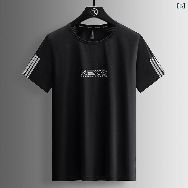 Tシャツ 男性用 半袖 スポーツ アウトドア 速乾性 通気性 接触冷感 ランニング ウ...