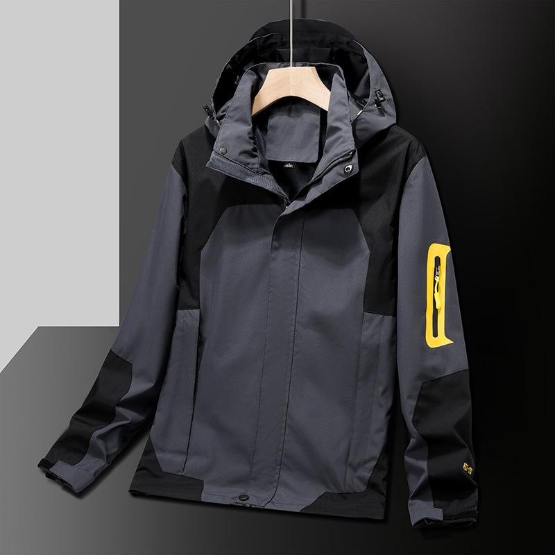 Wear - マウンテンパーカー 男女兼用 防風 防水 防寒 3way ジャケット 登山 スキー ウェア ペア アウトドアウェア 撥水 速乾 ポリエステル ブラック グレー アイボリー ピンク レッド M L XL 2XL 3XL 4XL 5XL