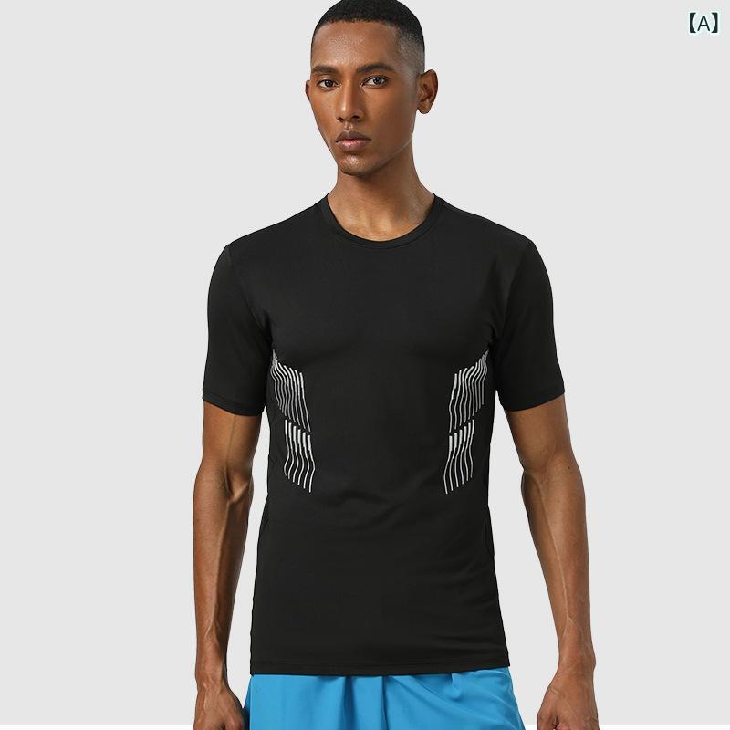 Tシャツ 男性用 トレーニングウェア スポーツウェア アウトドア 接触冷感 吸湿速乾...
