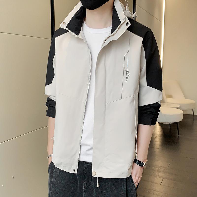 Wear - マウンテンパーカー 男女兼用 春秋 薄手 防水 防風 アウトドア 登山 ジャケット ペア グレー ブラック ブルー カーキ ピンク パープル M L XL 2XL 3XL 4XL 5XL1