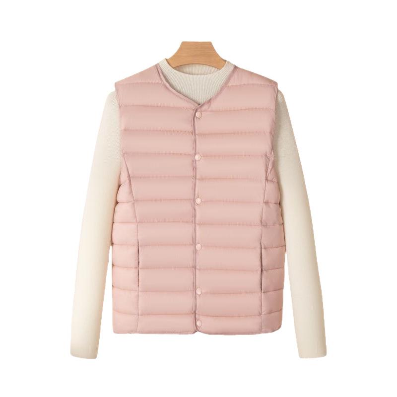 ベスト レディース 薄手 軽量 あったか インナーベスト ポリエステル ラウンドネック 無地 3XL 4XL 5XL 6XL ゆったりサイズ 大きいサイズ ブラック ワインレッド パープル ピンク ブルー ベージュ