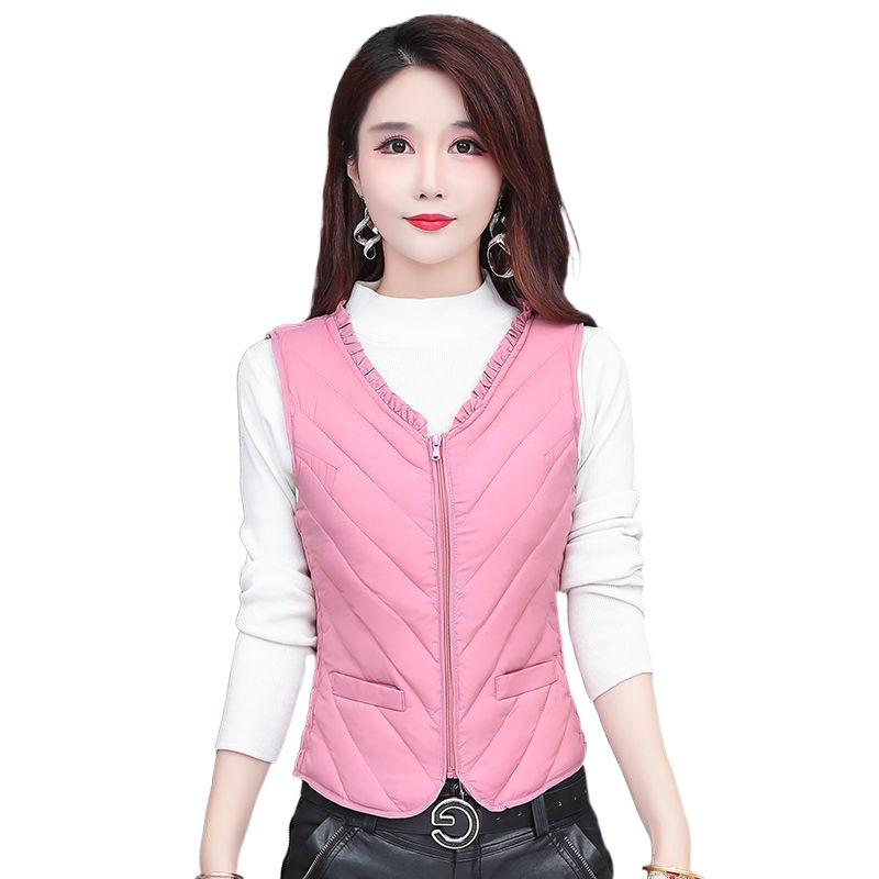 ベスト レディース 秋冬 加絨 加厚 あったか 羽毛 コットン スリム ショート丈 重ね着 冷え対策 部屋着..