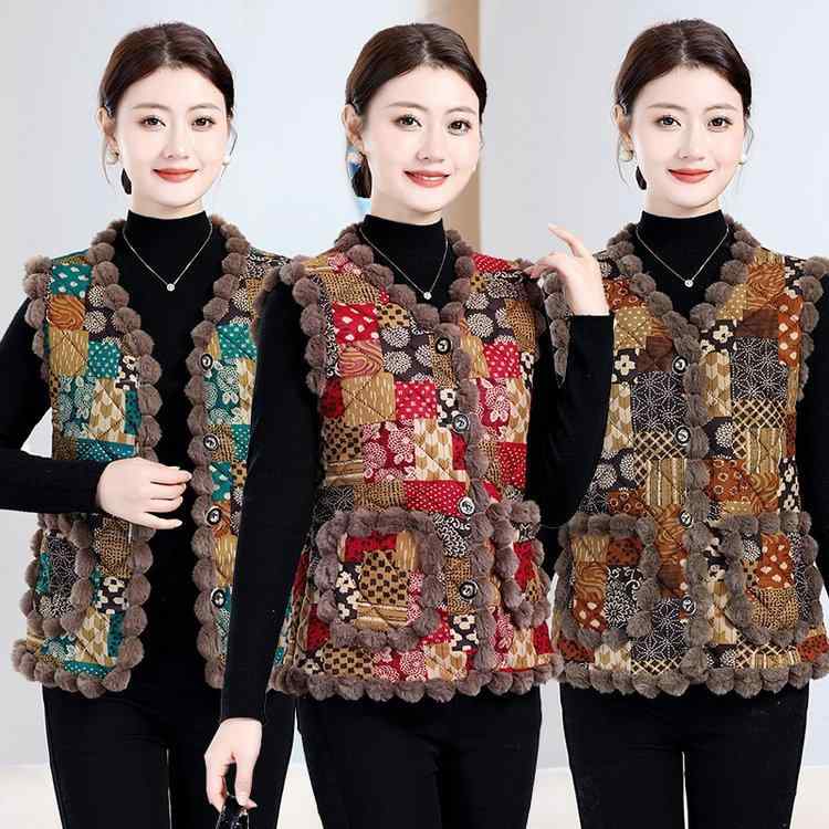 ベスト レディース 冬服 シャーリング ポロネック ゆったり 暖かい 起毛 伸縮性 ストレッチ レッド ブ..