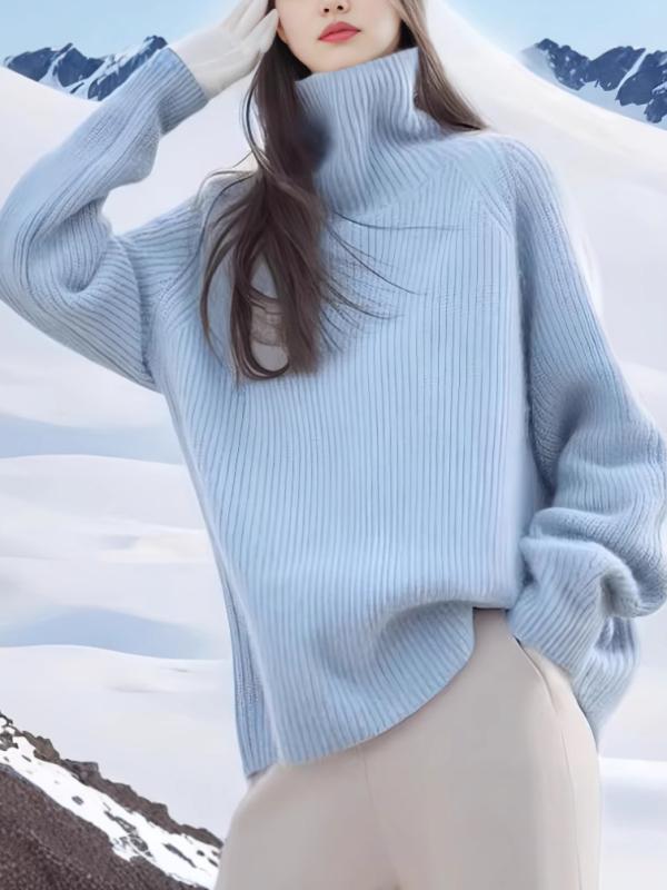 ニット レディース 高 Coller セーター 秋冬 韓国 やわらか 長袖 トップス プルオーバー カットソー 無地 ゆったり 普段使い オフィス カジュアル かわいい 白 黒 グレー