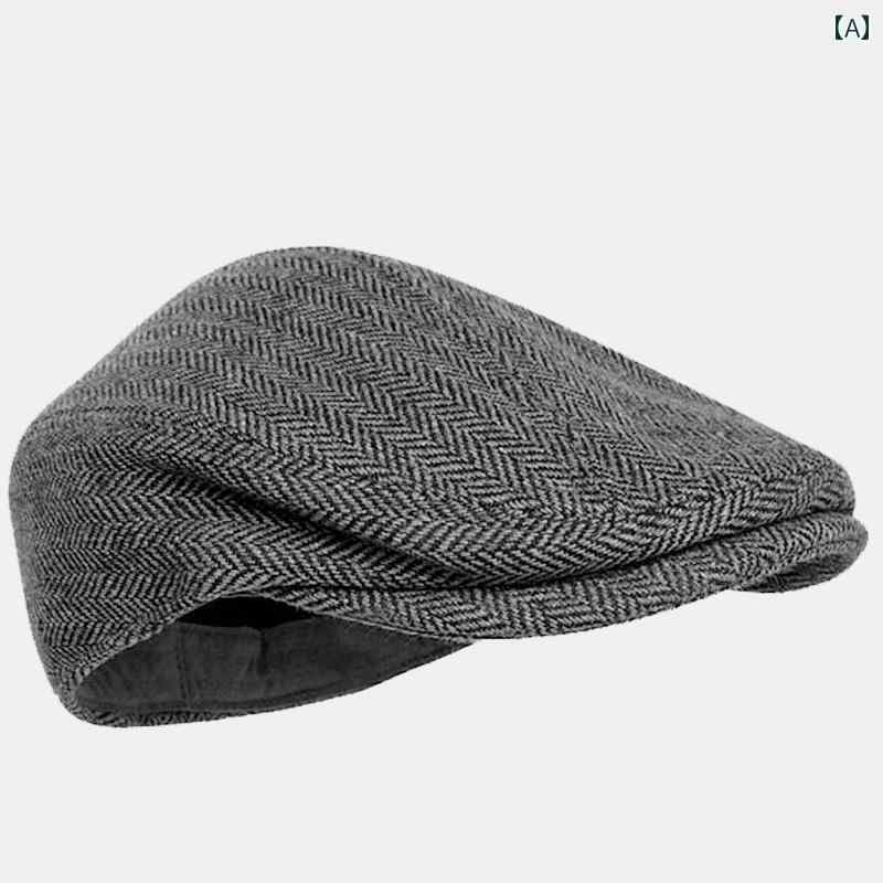 英国 帽子 綿 リネン メンズ 秋冬 レトロ ヘリンボーン ハンチング おしゃれ 男性 レディース カジュアル ツイード シンプル