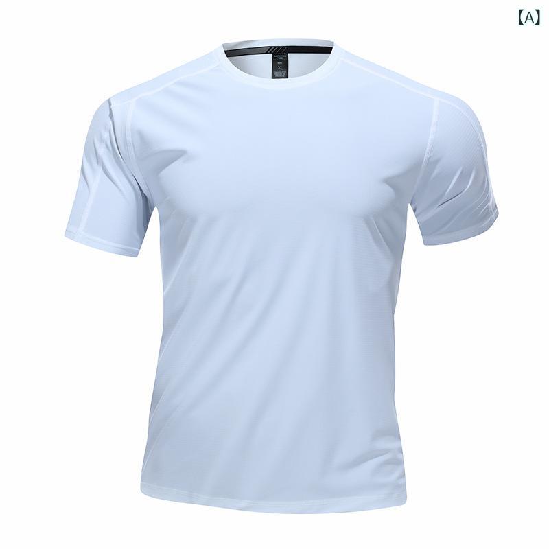 LINEAR shopのTシャツ 男性用 吸湿速乾 トレーニングウェア スポーツウェア ランニング ウェア 接触冷感 半袖 丸首 運動着 部屋着 ブラック ホワイト グレー ネイビー 春夏1｜アングル2