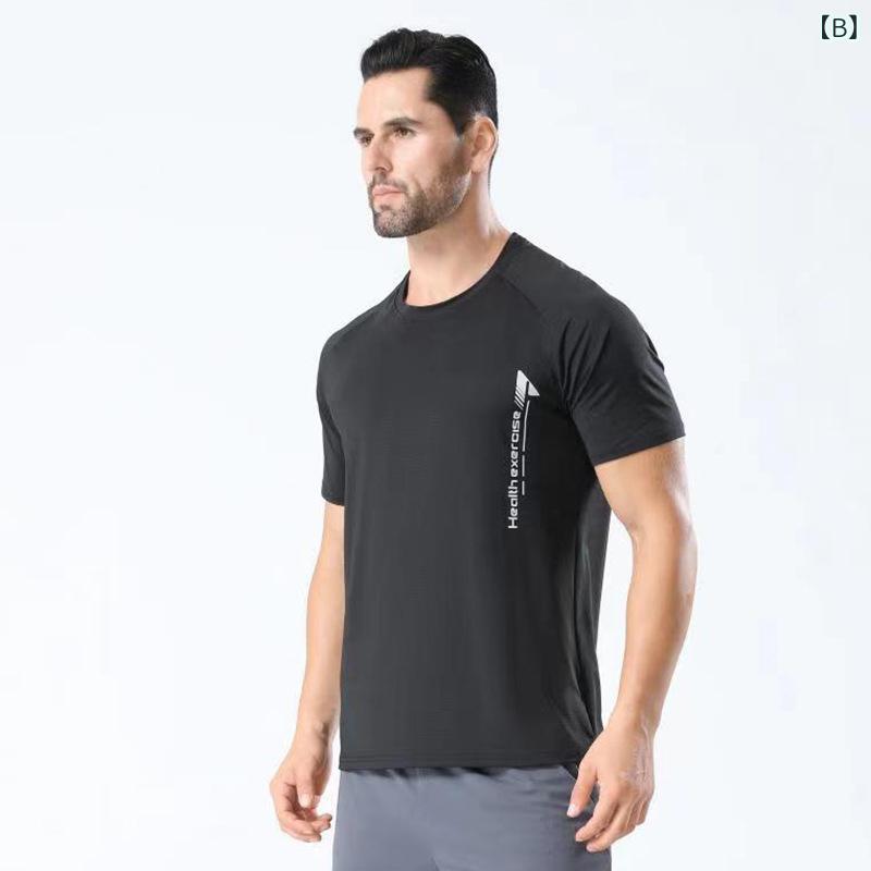 Tシャツ メンズ 男性用 半袖 吸湿速乾 スポーツ トレーニング ランニング ウェア ...