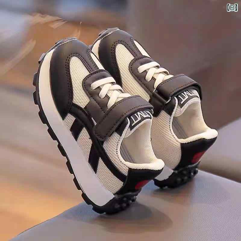 キッズ スニーカー 男の子 子供 運動靴 通気性 スポーツシューズ アメカジ 普段使い 走りやすい 黒 青 緑