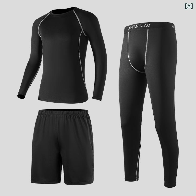 トレーニングウェア 男性用 ヨガウェア 3点セット ランニングウェア スポーツウェア 長袖 接触冷感 吸湿速乾 伸縮性 普段使い 部屋着 トレーニング 春