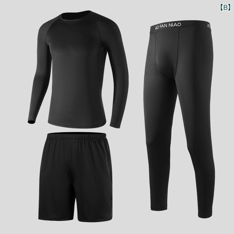 トレーニングウェア 男性用 ヨガウェア 3点セット ランニングウェア スポーツウェア 長袖 接触冷感 吸湿速乾 伸縮性 普段使い 部屋着 トレーニング 春 2