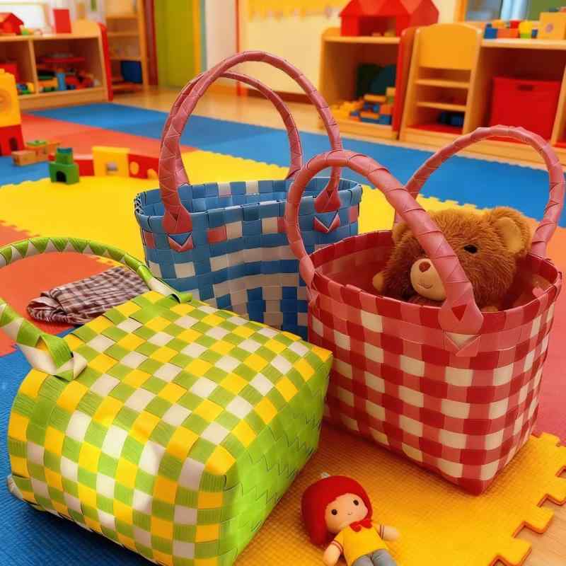 トートバッグ レディース かわいい 編み込み バッグ PVC 鞄 大容量 エコバッグ ハンドバッグ ショッピング 普段使い