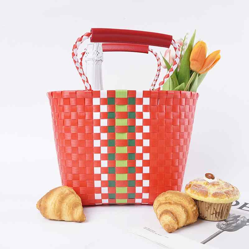 かごバッグ レディース サマーバッグ プラかごバッグ トートバッグ 編み込み マカロンカラー 浴衣 春夏 海水浴 ビーチ 普段使い