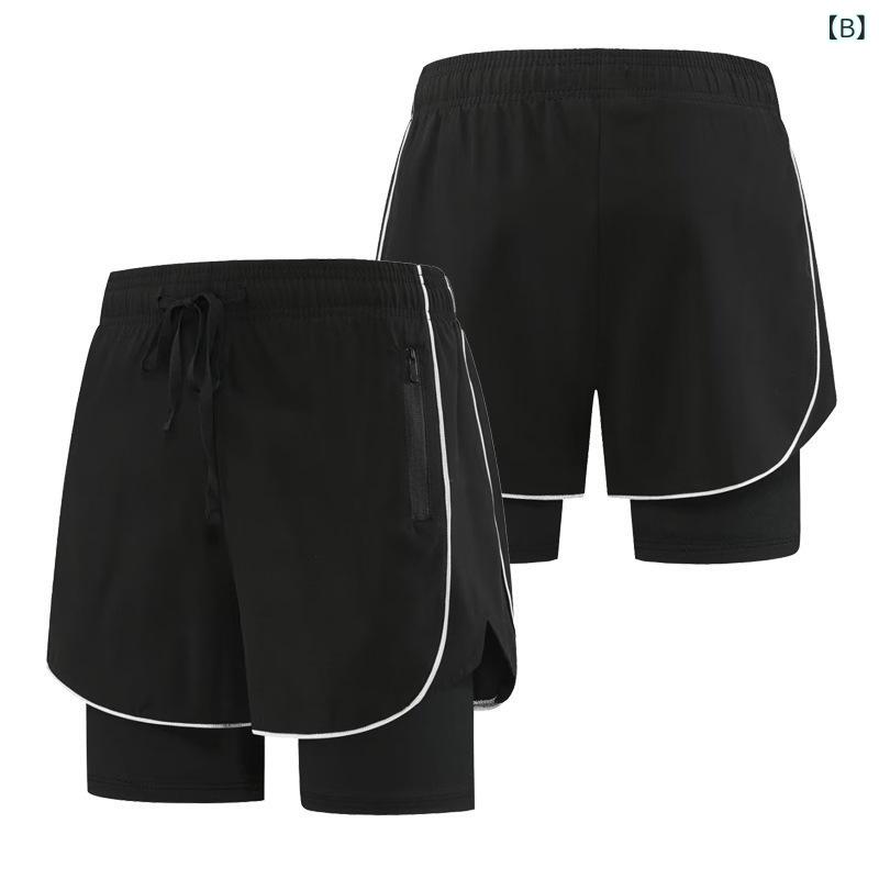 ヨガパンツ レディース スポーツショートパンツ ランニング 短パン 2層構造 速乾 ...