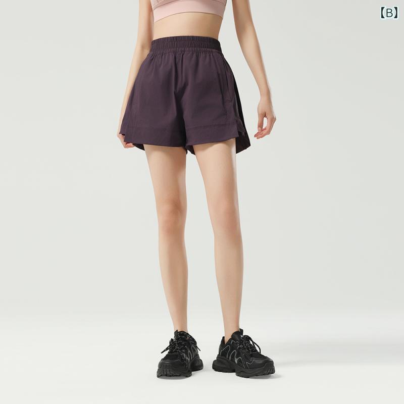 LINEAR shopのショートパンツ レディース スポーツ カジュアル ランニング アウトドア フィットネスパンツ 高腰 ポケット付き 伸縮性 ウエストゴム 春夏｜アングル3