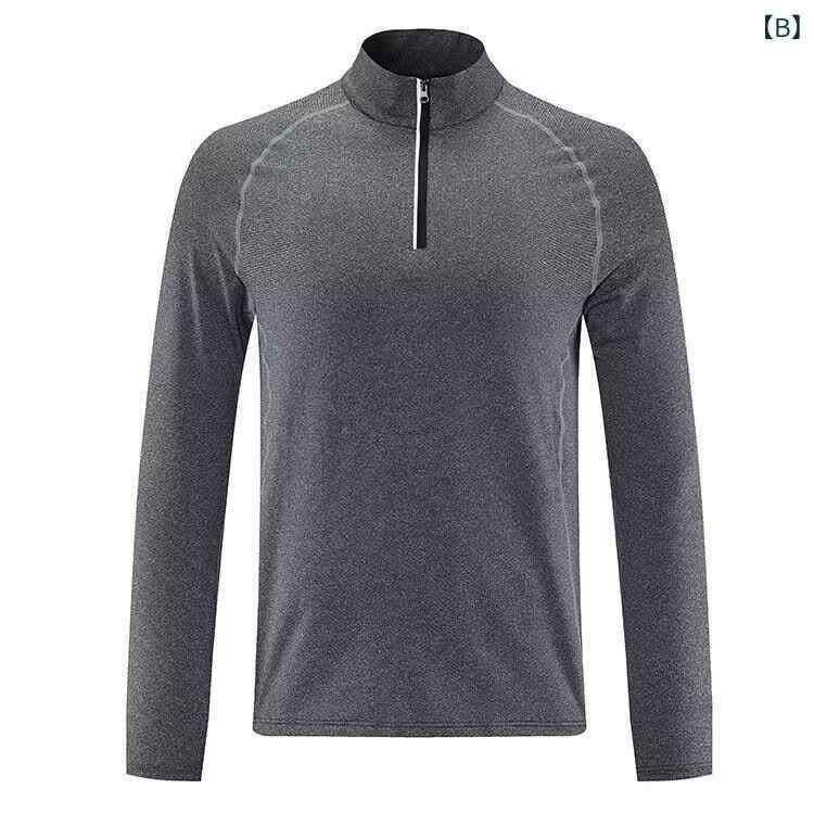 Tシャツ 男性用 長袖 ハーフジップ トレーニングウェア ランニングウェア スポーツ...