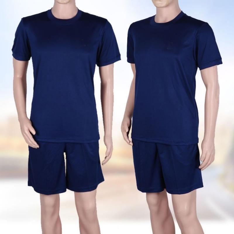 トレーニングウェア 男性用 上下セット スポーツウェア セットアップ Tシャツ ハーフパンツ 接触冷感 吸湿速乾 ポリエステル 運動着 普段使い 宝石ブルー